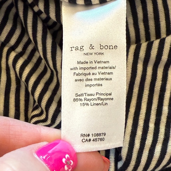 New! Rag & Bone Michal Midi Muscle Dress Navy Stripe 45274 - Picture 11 of 12